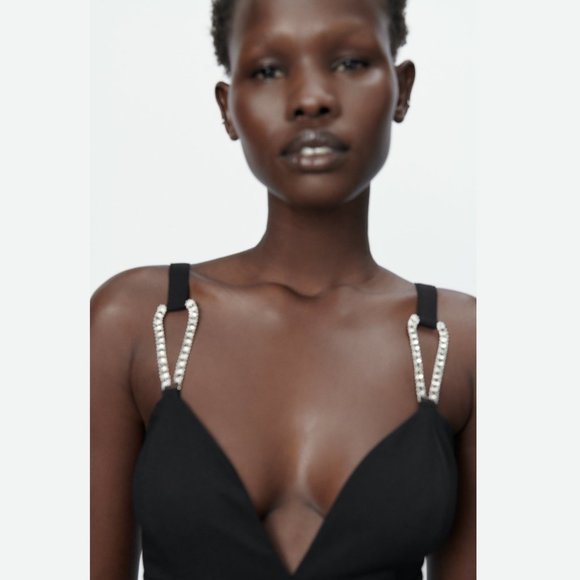 ZARA V-Neck Mini Dress - Picture 13 of 16
